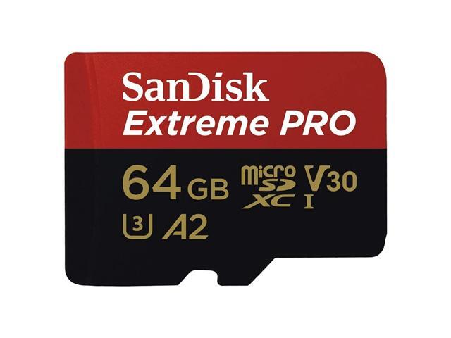 SanDisk Extreme Pro MicroSDXC UHS-I U3 A2 V30 64GB + Adapter
