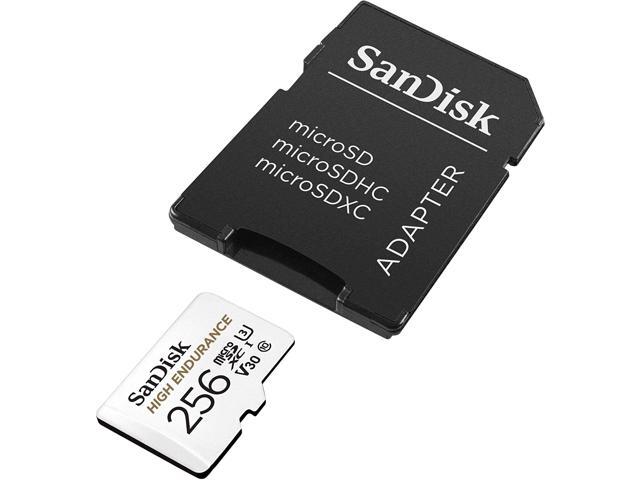 SanDisk 256GB High Endurance Video microSDXC Card with Adapter for Dash Cam and Home Monitoring systems - C10, U3, V30, 4K UHD, Micro SD Card -...