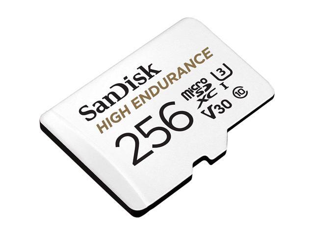 SanDisk 256GB High Endurance Video microSDXC Card with Adapter for Dash Cam and Home Monitoring systems - C10, U3, V30, 4K UHD, Micro SD Card -...