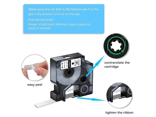 GREENCYCLE Compatible Dymo D1 45013 Label Tape S0720530 0.47 Inch (12mm) x 23 Feet (7m) use in Dymo LabelManager 100 200 210D 280 300 LabelManager...
