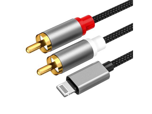 Lightning To Rca Cable Iphone Aux Audio Cable Y Sp Auxiliary Adapter Compatible Iphone 12/12 Pro/11/11 Pro/X/Xr/Xs/8/7/6 To Power Amplifier,Car...