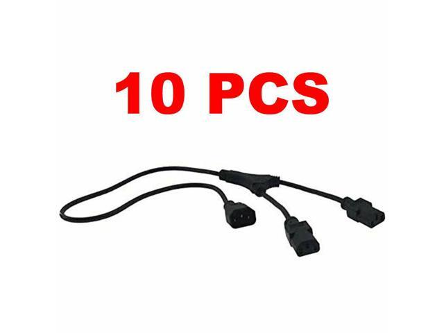 ( Lot Of 10 ) Ac Power Cord Extension Y Splitter Cable Iec320 C14 To 2X C13