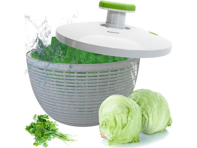 Zell 6.2-Quart Large Salad Spinner: Vegetable Washer Dryer Drainer Strainer With Bowl & Colander, Easy One-Handed Pump, Compact Storage, For. photo