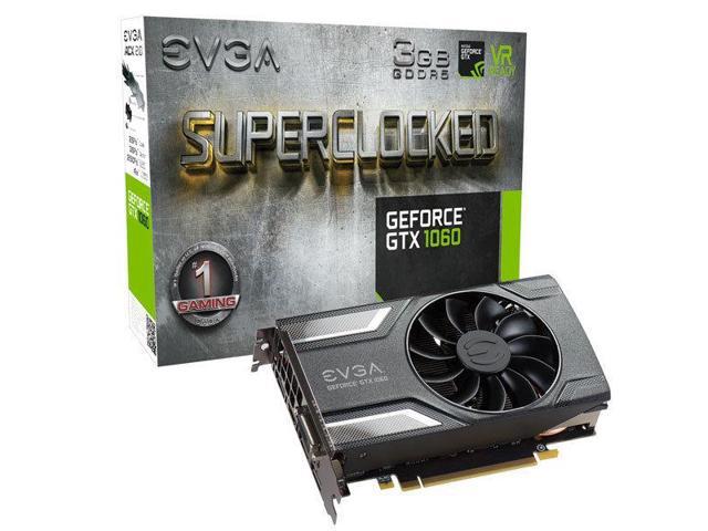 EVGA GeForce GTX 1060 SC GAMING, ACX 2.0 (Single Fan), 03G-P4-6162-KR, 3GB GDDR5