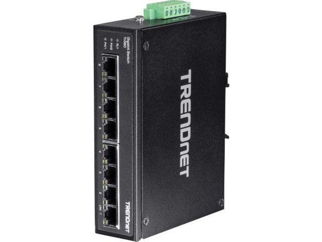 TRENDnet 8-Port Hardened Industrial Gigabit DIN-Rail Switch