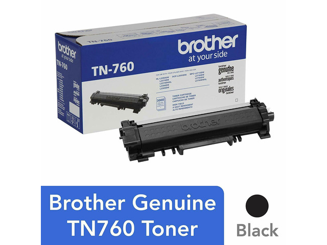 Brother Genuine High Yield Toner Cartridge, Tn760, Black Toner, Page Yield Up T