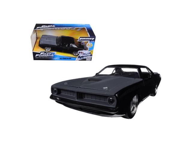 Letty's Plymouth Barracuda Matt Black 'Fast & Furious 7' Movie 1/24 Diecast Model Car by Jada