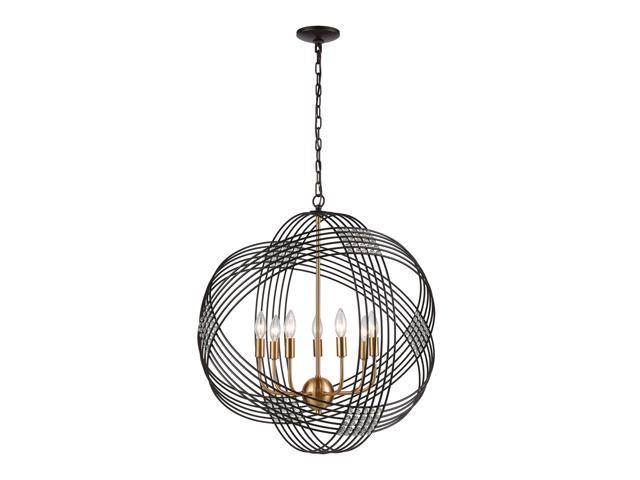 Photos - Chandelier / Lamp Concentric 7-Light Pendant in Oil Rubbed Bronze with Clear Crystal Beads 1