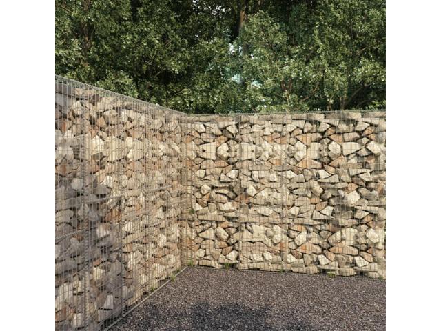 vidaXL Gabion Wall with Cover Galvanised Steel 118.1'x19.7'x78.7'