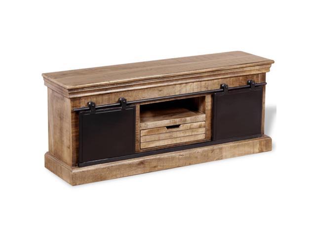 vidaXL TV Stand TV Console Sideboard with 2 Sliding Doors Solid Mango Wood