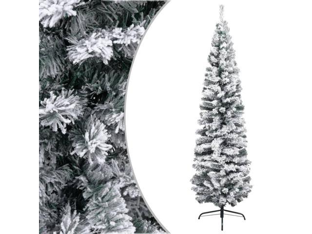 Photos - Display Cabinet / Bookcase VidaXL Slim Artificial Christmas Tree with Flocked Snow Green 94.5' PVC 32 