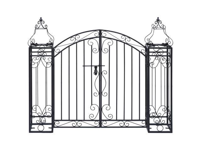 vidaXL Ornamental Garden Gate Wrought Iron 48'x8.1'x39.4'