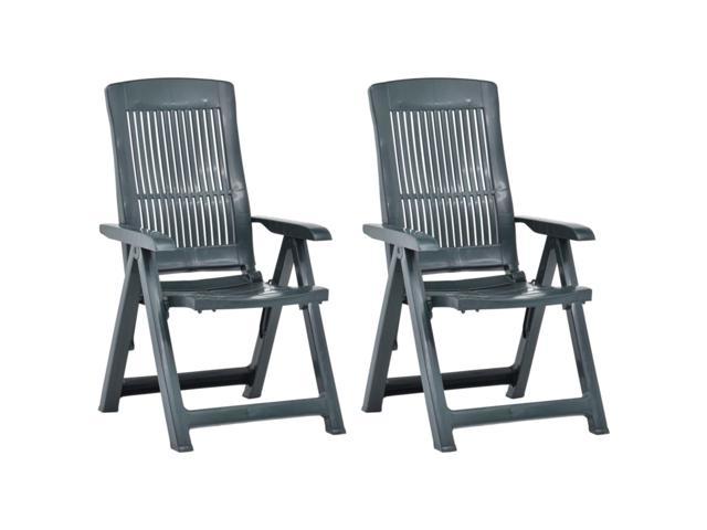 Photos - Garden Furniture VidaXL Outdoor Recliner Chairs 2 Pcs Reclining Chair with Armrest Plastic 