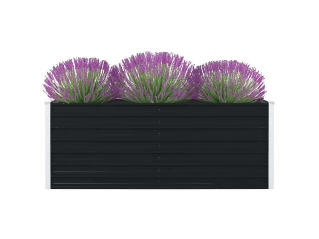 vidaXL Raised Garden Bed Galvanized Steel Anthracite Planter Flower Outdoor