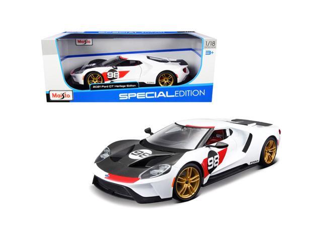 2021 Ford GT #98 White 'Heritage Edition' 1/18 Diecast Model Car by Maisto