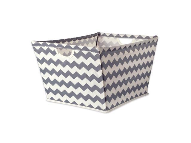 DII Polyester Bin Chevron Gray Trapezoid Medium