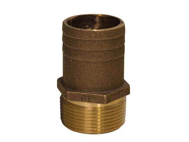 Groco 1/2' Npt X 3/4' Bronze Full Flow Pipe To Hose Straight Fitting