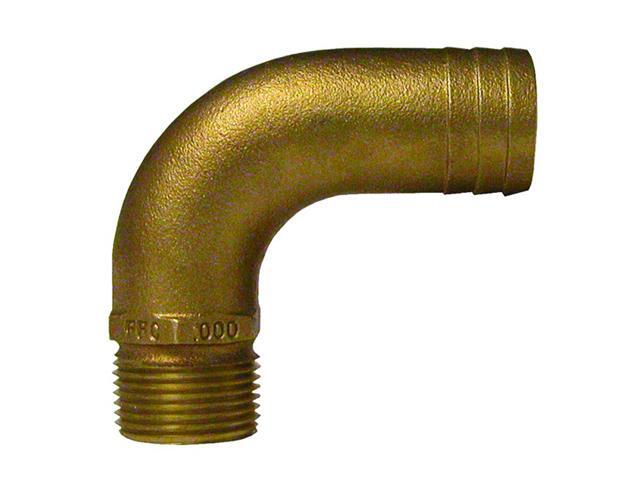 GROCO 1/2 NPT-90 X 3/4 ID HOSE BARB FULL FLOW ELBOW