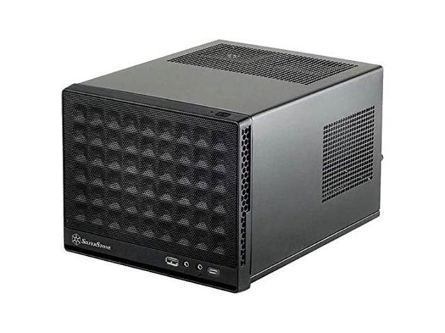silverstone technology sg13, type-c port, ultra compact mini-itx computer case with mesh front panel, black, sst-sg13b-c