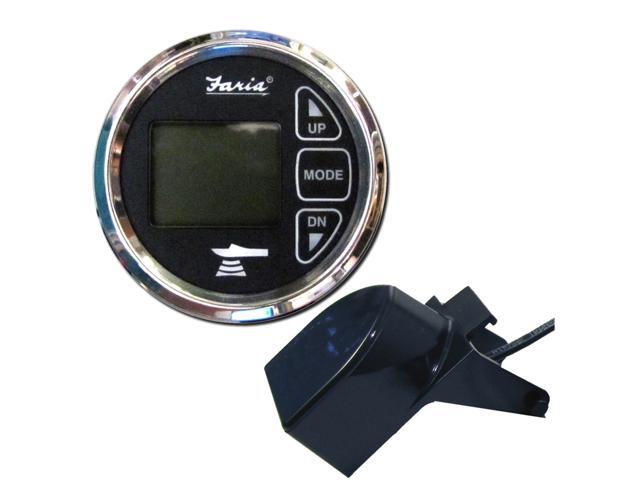 Faria 2' Dual Depth Sounder w/Air & Water Temp Transom Mount Transducer - Chesapeake SS Black