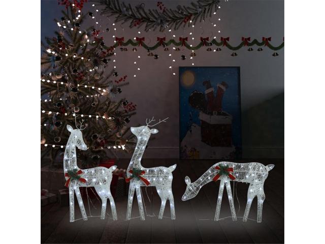 Photos - Display Cabinet / Bookcase VidaXL Christmas Reindeer Family 106.3'x2.8'x35.4' Silver Cold White Mesh 