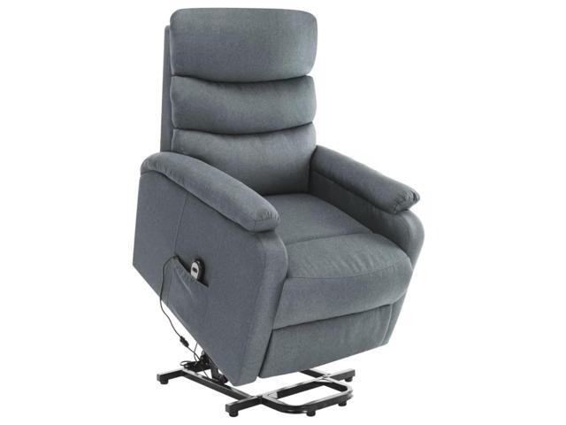 vidaXL Stand-up Massage Recliner Light Gray Fabric