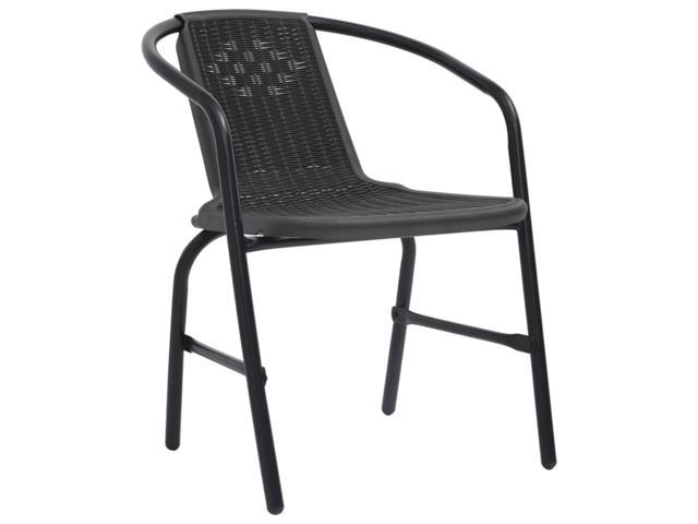 Photos - Chair VidaXL Patio  2 pcs Plastic Rattan and Steel 242.5 lb 312494 