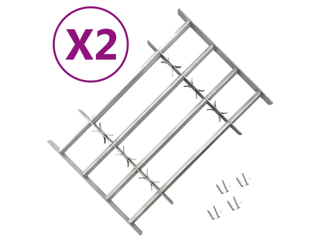 vidaXL Adjustable Security Grilles for Windows 2 pcs 39.4'-59.1'