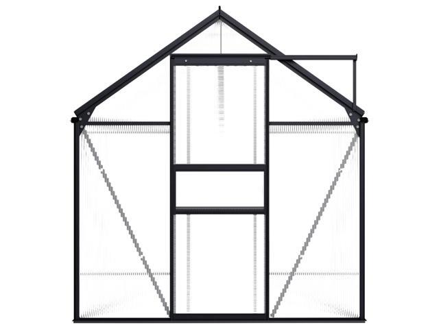 vidaXL Greenhouse Anthracite Aluminum 63.4 ft