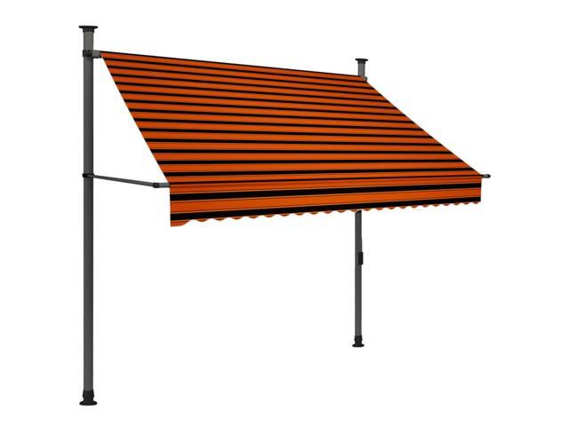 vidaXL Manual Retractable Awning with LED 78.7' Orange and Brown