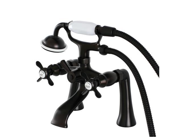 Kingston Brass KS288ORB Essex 7' Centers Deck Mount Clawfoot Tub Filler with Hand Shower, Oil Rubbed Bronze
