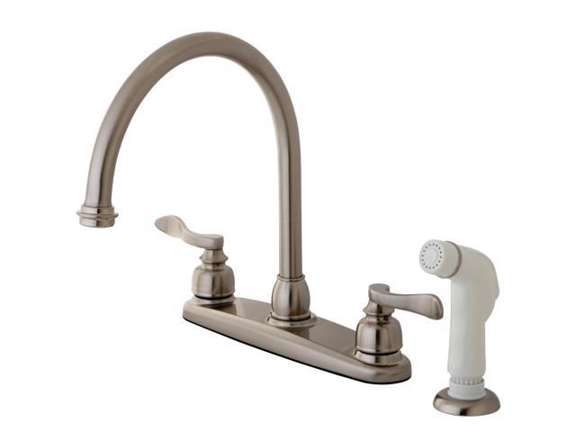 Kingston Brass KB8798NFL NUWAVE FRENCH 8in Centerset Kitchen Faucet with Twin Le