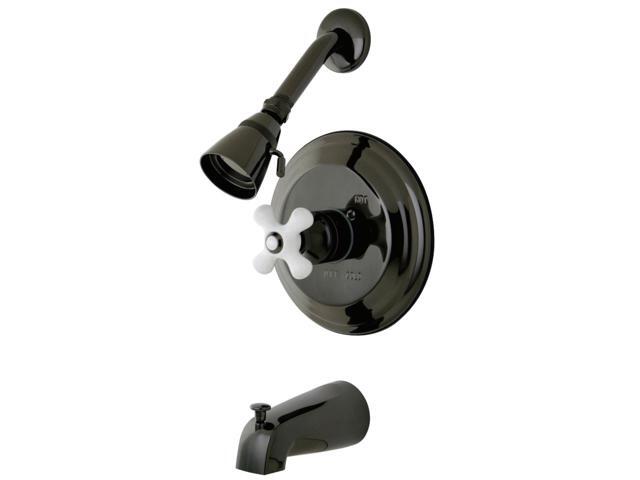 Kingston Brass NB3630PX Water Onyx Pressure Balanced Tub & Shower Faucet with Po