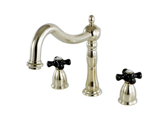 KINGSTON BRASS KS1342PKX Roman Tub Faucet, Polished Brass, Deck Mount