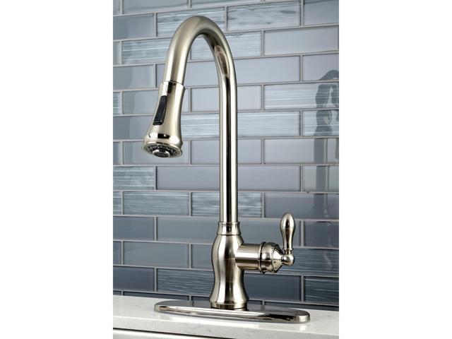 Gourmetier GSY7778ACL American Classic Single-Handle Pull-Down Sprayer Kitchen Faucet, Brushed Nickel