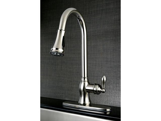 Gourmetier GSY7778ACL American Classic Single-Handle Pull-Down Sprayer Kitchen Faucet, Brushed Nickel