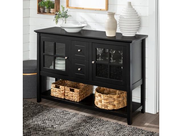 Photos - Display Cabinet / Bookcase Walker Edison 52' Console Table TV Stand, Black W52C4CTBL 