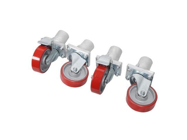StageQ Locking Staging 10' Height Stage Legs with 5' Rubber Steel Casters Set of 4