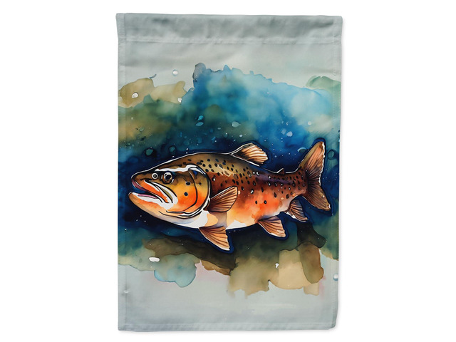 Caroline's Treasures Brown Trout House Flag Large Porch Sleeve Pole Decorative Outside Yard Banner Artwork Wall Hanging, Polyester, House Size,...