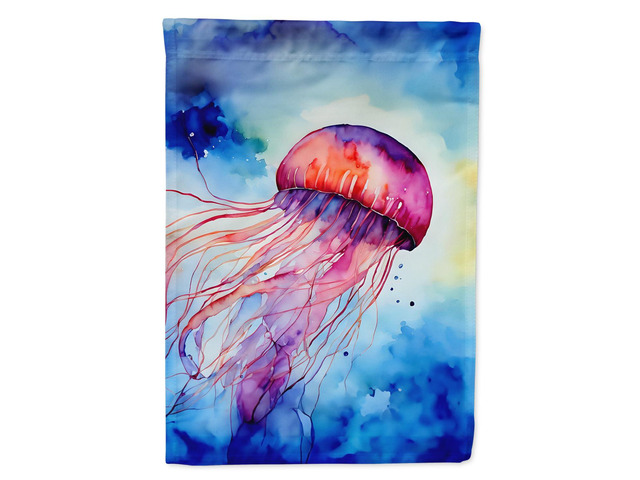 Caroline's Treasures Jellyfish House Flag Large Porch Sleeve Pole Decorative Outside Yard Banner Artwork Wall Hanging, Polyester, House Size,...