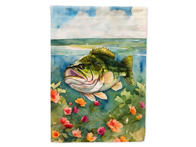 Caroline's Treasures Largemouth Bass Garden Flag Mailbox Flag Decorative Yard Flag Banner Outside Patio Artwork Yard Flower Beds, Garden Size,...