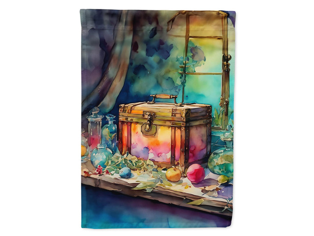 Caroline's Treasures Treasure Chest House Flag Large Porch Sleeve Pole Decorative Outside Yard Banner Artwork Wall Hanging, Polyester, House Size,...