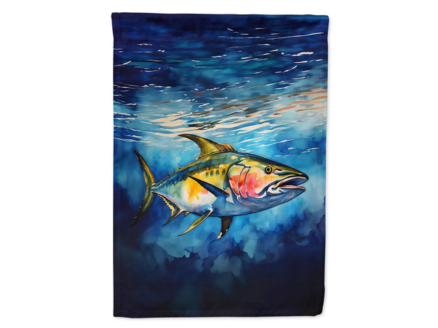 Caroline's Treasures Yellowfin Tuna House Flag Large Porch Sleeve Pole Decorative Outside Yard Banner Artwork Wall Hanging, Polyester, House Size,...