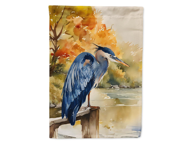 Caroline's Treasures Blue Heron House Flag Large Porch Sleeve Pole Decorative Outside Yard Banner Artwork Wall Hanging, Polyester, House Size,...