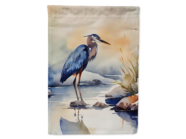 Caroline's Treasures Blue Heron House Flag Large Porch Sleeve Pole Decorative Outside Yard Banner Artwork Wall Hanging, Polyester, House Size,...