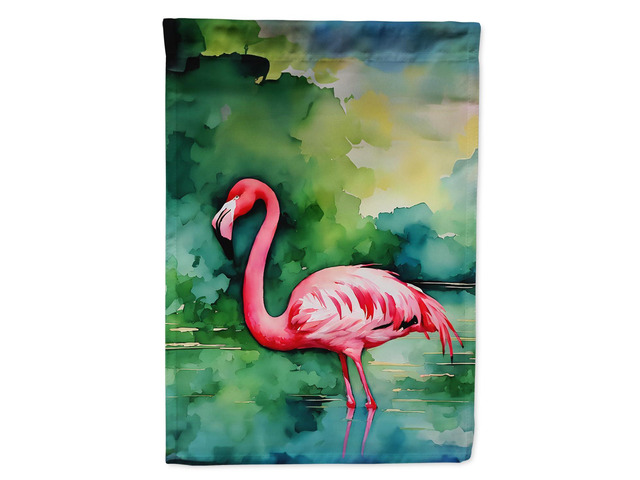 Caroline's Treasures Flamingo House Flag Large Porch Sleeve Pole Decorative Outside Yard Banner Artwork Wall Hanging, Polyester, House Size,...