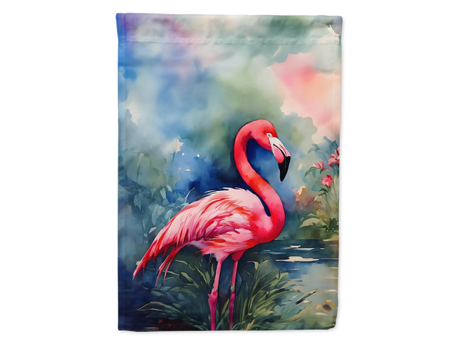 Caroline's Treasures Flamingo House Flag Large Porch Sleeve Pole Decorative Outside Yard Banner Artwork Wall Hanging, Polyester, House Size,...