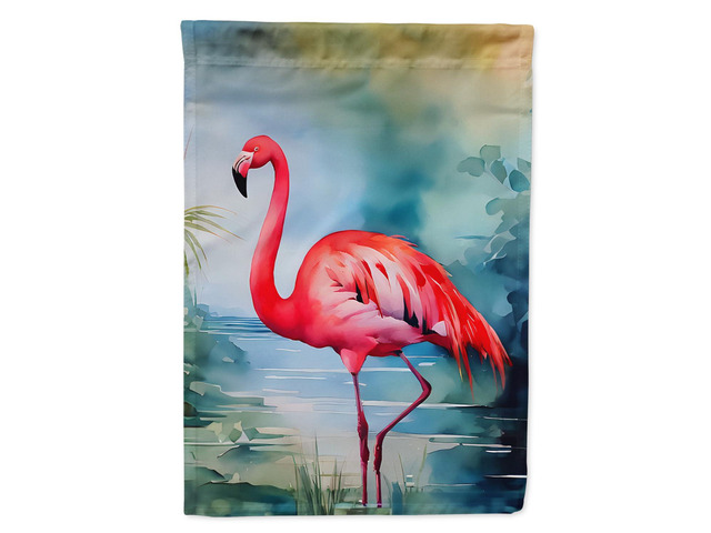 Caroline's Treasures Flamingo House Flag Large Porch Sleeve Pole Decorative Outside Yard Banner Artwork Wall Hanging, Polyester, House Size,...