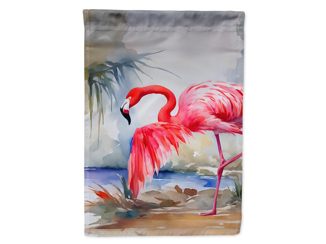 Caroline's Treasures Flamingo House Flag Large Porch Sleeve Pole Decorative Outside Yard Banner Artwork Wall Hanging, Polyester, House Size,...