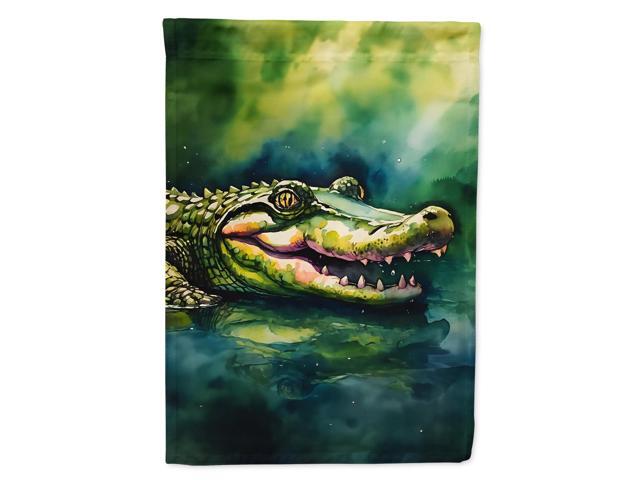 Caroline's Treasures Alligator House Flag Large Porch Sleeve Pole Decorative Outside Yard Banner Artwork Wall Hanging, Polyester, House Size,...